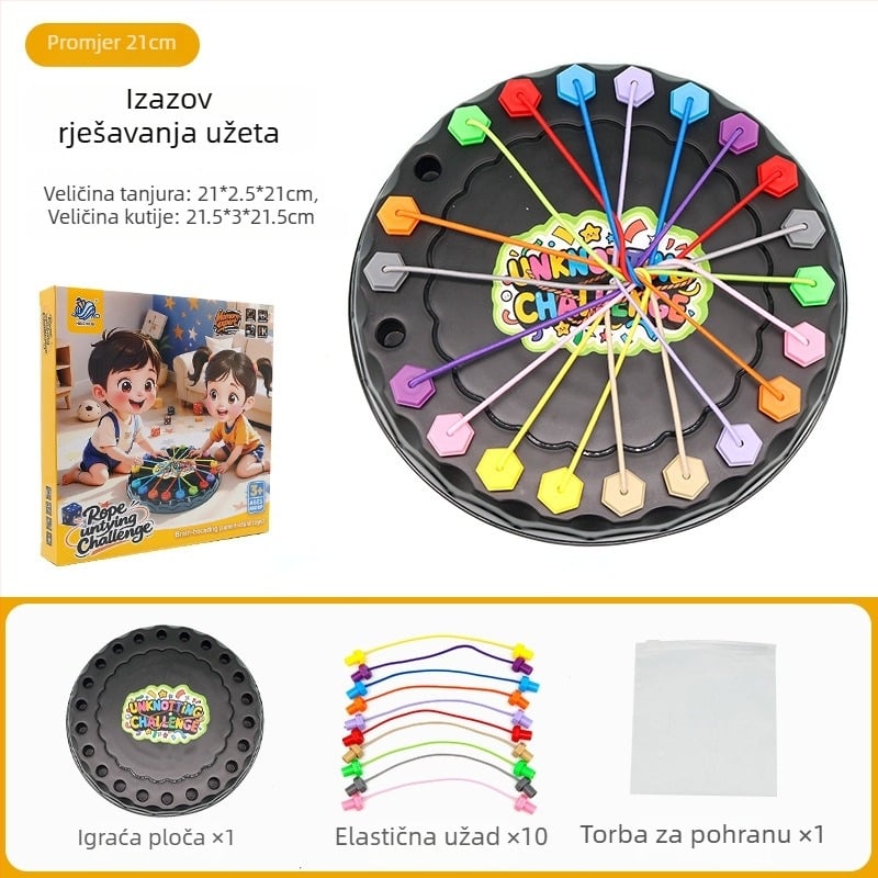 Društvena igra s kartama za rasplitanje užeta – plastika, logičko razmišljanje, uzraste 4–6, 7–14, 15–35, 36–60
