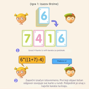 Matematička karta s 24 bodova za učenike osnovne škole — Brzi izračuni, Razvoj misli, Koordinacija ruka-oko