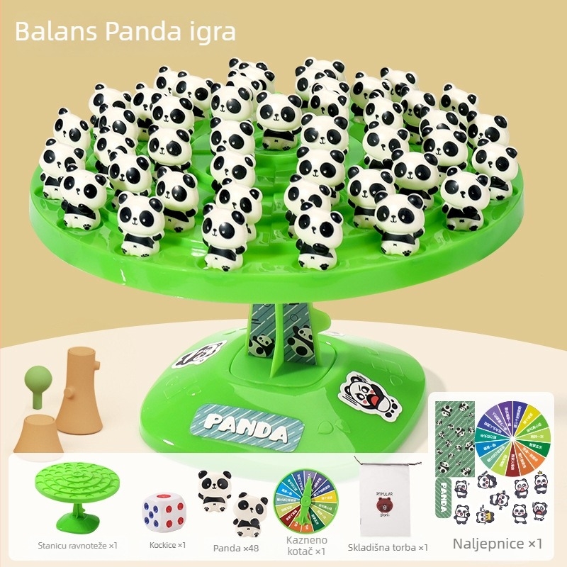 Edukativna društvena igra za dvoje: panda balans stablo i astronaut – plastika, unutarnja i vanjska upotreba, za uzrast 4–14 godina