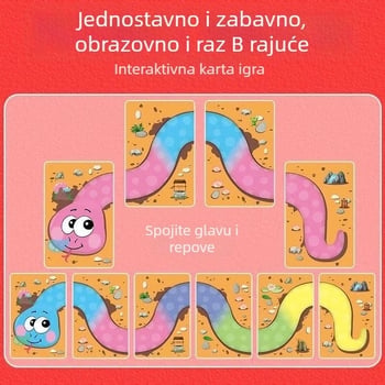 Dječja karta igra s temom Godina zmije – edukativna interaktivna društvena igra s karticama za roditelj-dijete, razvija vid i kognitivne vještine te koordinaciju ruke i oka