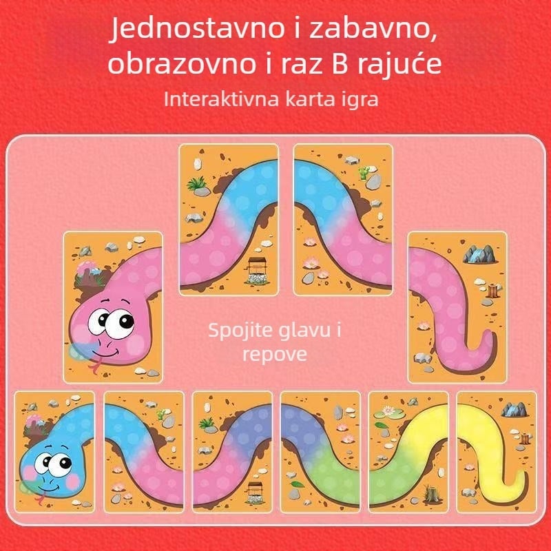 Dječja karta igra s temom Godina zmije – edukativna interaktivna društvena igra s karticama za roditelj-dijete, razvija vid i kognitivne vještine te koordinaciju ruke i oka