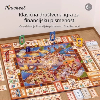 Pinwheel Monopoly: Tang dinastija Noćni grad – Dječja interaktivna kartična stolna igra, Pw0495, papir, za uzrast 7–14 i 15–35