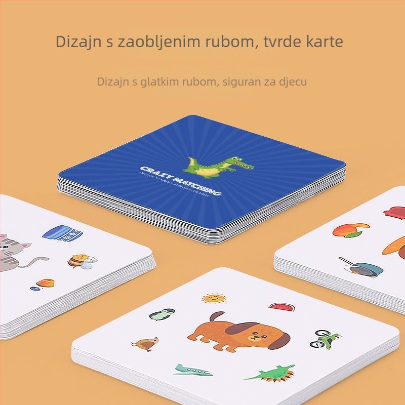 Dječja kartaška igra sa životinjama: podudaranje i Sudoku logika za fokus trening — papirnate karte, šarena kutija, uzrast 4–6 godina, podrijetlo Zhejiang