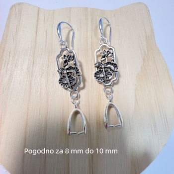 Naušnice s kukom za uho od srebra 925, oblik lotosovog lista, ručna izrada, DIY poluproizvod, elegantan antički stil
