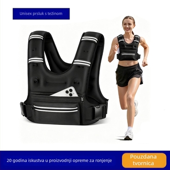 Vesta s težinama za fitness treninge — Neopren + željezni pijesak, podesiva težina, pogodna za noćno trčanje, preskakanje konopa, vožnju bicikla i trening snage