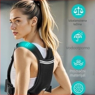 Vesta s težinama za fitness treninge — Neopren + željezni pijesak, podesiva težina, pogodna za noćno trčanje, preskakanje konopa, vožnju bicikla i trening snage