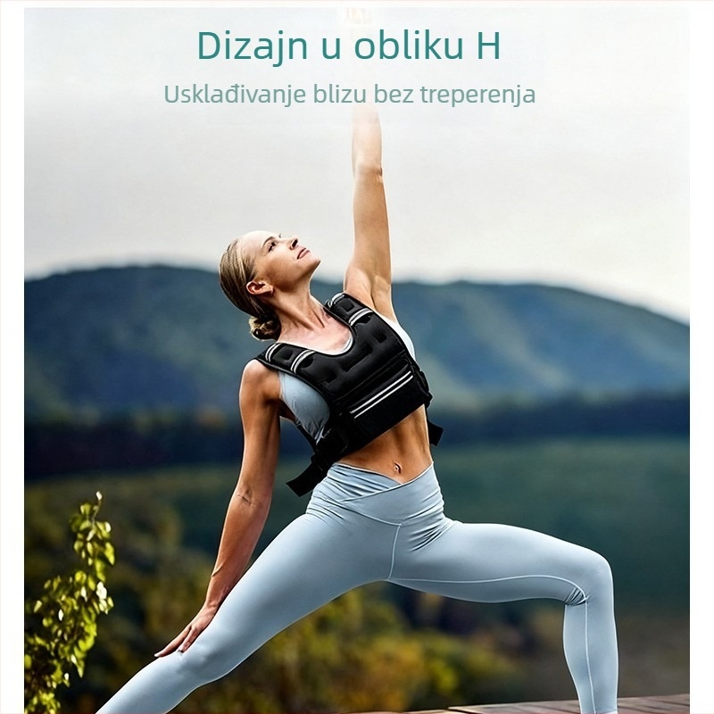 Vesta s težinama za fitness treninge — Neopren + željezni pijesak, podesiva težina, pogodna za noćno trčanje, preskakanje konopa, vožnju bicikla i trening snage