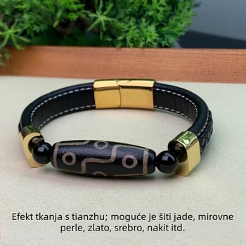 DIY narukvica od agata, unisex, ručno pletena, Unique marka, Zhengzhou, proljeće 2025