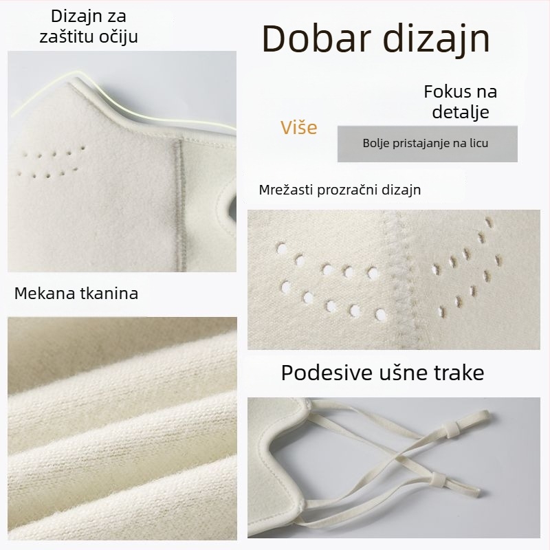 Unisex topla maska za lice zimi, otporna na vjetar i hladnoću, za vanjske aktivnosti poput biciklizma, skijanja i putovanja