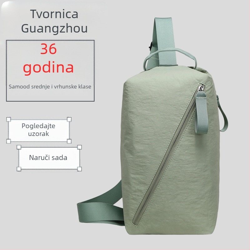 Nylon sportski ruksak, prozračan, vodootporan, ultralak, otporan na rezanje, zakrivljeni kaiš za rame, unisex.