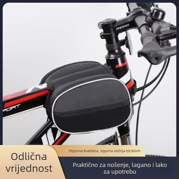 Višedjelna torba za bicikl: prednja okvir torba, torba na gornju cijev, torba za sjedalo, pretinac za alate za popravak i pretinac za telefon; bez podstavke