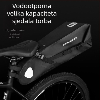 Zadnja torba za bicikl, višenamjenska, kapacitet 10 L, vodootporna, PU laminirana koža