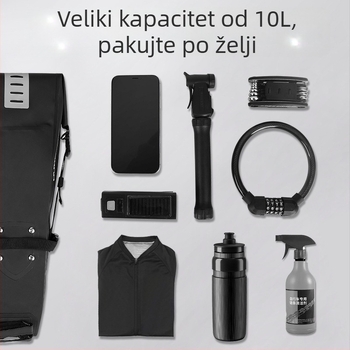 Zadnja torba za bicikl, višenamjenska, kapacitet 10 L, vodootporna, PU laminirana koža