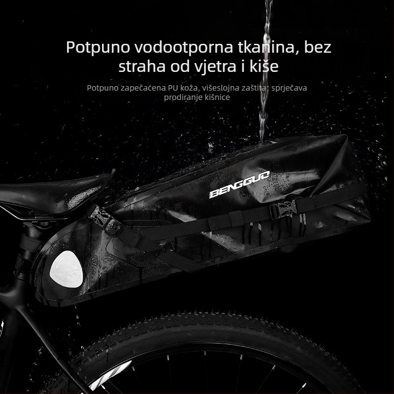 Zadnja torba za bicikl, višenamjenska, kapacitet 10 L, vodootporna, PU laminirana koža