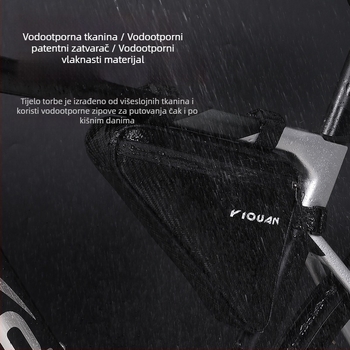 Prednja okvirna trokutasta torbica za bicikl, velika kapaciteta, vodootporna, za MTB i cestovne bicikle, poliester + PVC