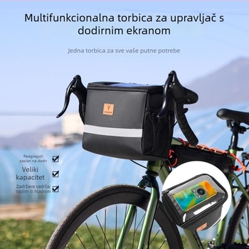 Planinska prednja torba za upravljač bicikla (sklopiva; vodootporna; velika kapaciteta; prednji džep za telefon)