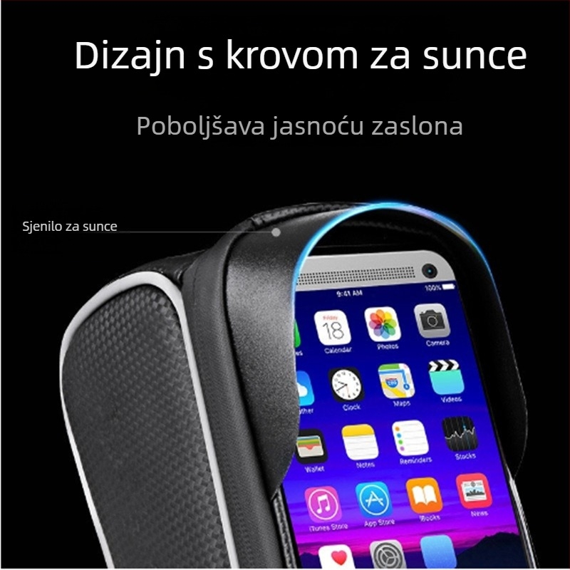 Torba za okvir planinskog bicikla s navigacijom na dodir, PU kožni kompozitni materijal, unutarnja podstava, velika kapaciteta