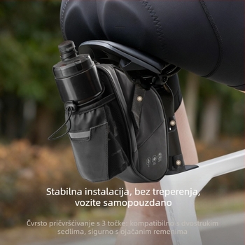 Zadnja torba za bicikl s reflektirajućim pretincem za bocu, PU koža, kapacitet 1,5 L, brenda offbondage