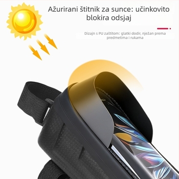 Prednja torbica za bicikl s dodirnim zaslonom na gornjoj cijevi, vodootporna za MTB i cestovne bicikle, kapacitet 1 L, model 1277, materijal PU+ EVA