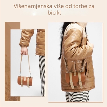 Kožna ženska prednja torba za bicikl, retro stil za planinski bicikl, torba za sklopivi bicikl, mala torbica za dodatke