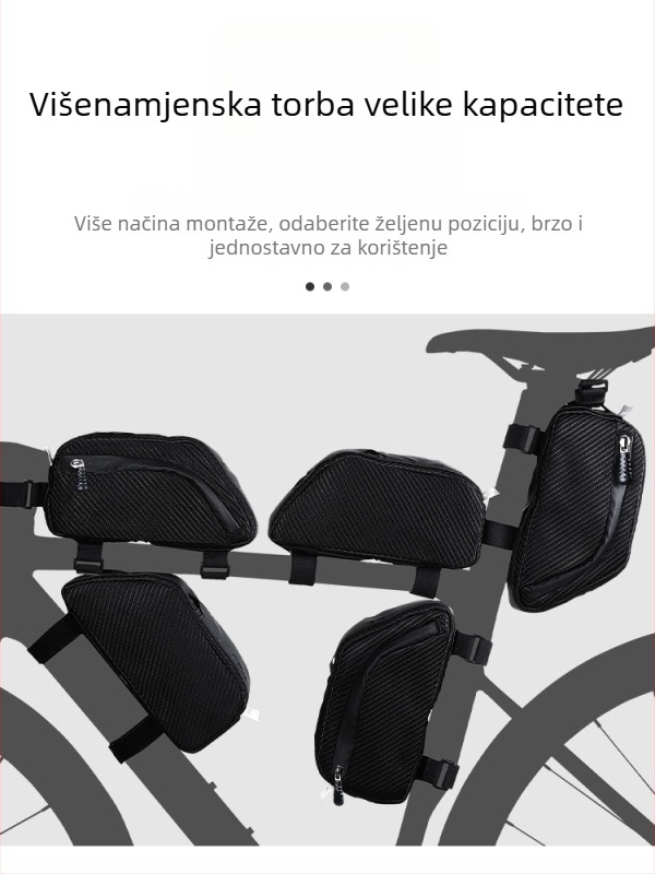Torba za bicikl ESLNF/ESSLNF za prednju cijev — koža + retro EVA 3 mm, model 1, za pohranu