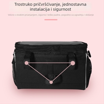 Torba za bicikl s prednjim montažom, prednji spremnik za pohranu i kompatibilnost s dodirnim zaslonom