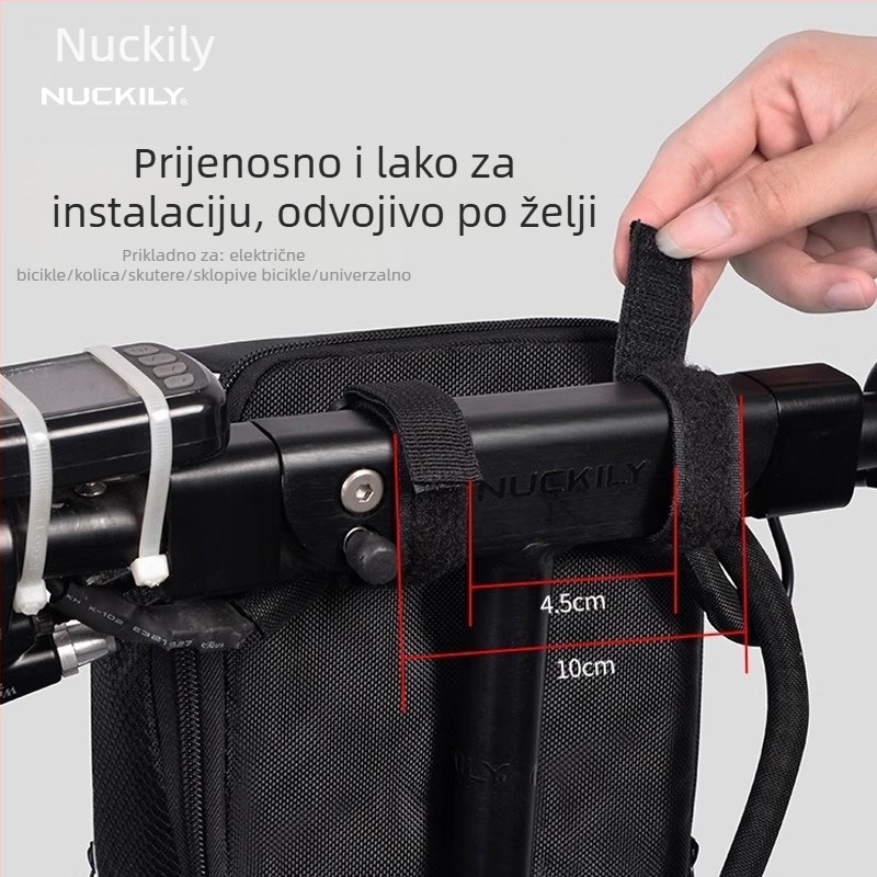 NUCKILY Prednja torba za bicikl – Poliester, 6L Kapacitet, Vodootporna, Model PL09