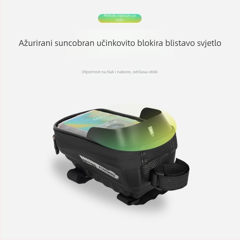 Torba za gornju cijev bicikla – MTB vodootporna PU koža, kapacitet 1,5 L, model 347-2, brenda RZ
