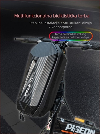 Prednja torbica za upravljač bicikla, vodootporna tvrda kućišta, 4 L kapaciteta, Dt1311, PU koža + EVA, s unutarnjom podstavom