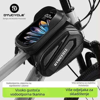 Torba za gornju cijev bicikla – vodootporna, s dodirnim zaslonom za telefon, 30 L kapacitet Dt1106, poliester