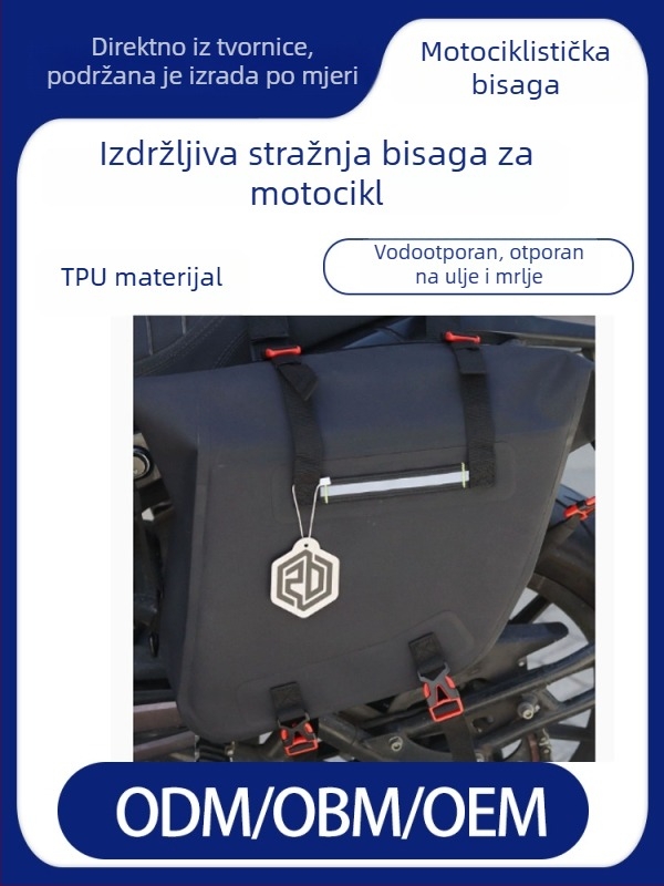 Vodootarna viseća torba za motocikl s prostorom za pohranu, bočna torba, stražnja torba, otporna sedlena torba