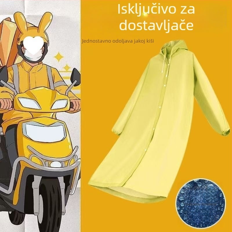 Kišni mantij za dostavljače – potpuno vodootporan kišobran za biciklističke dostave, višekratna upotreba, tkanina TPEs, PU ljepilo, moguć ispis loga
