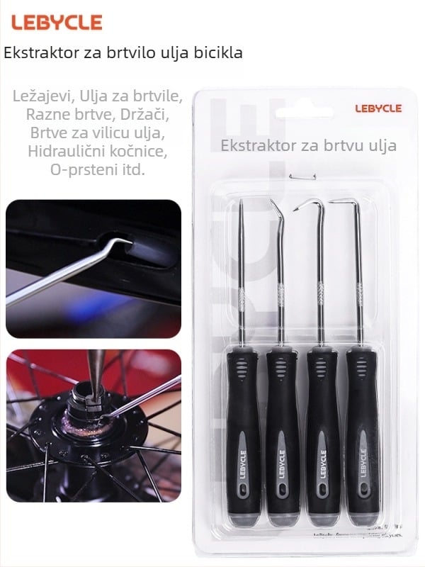 Lebycle alat s posebnom oblikom za održavanje prednje vilice bicikla – demontaža brtvnog ulja, ležaja i brtvnog prstena