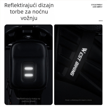 Torba za stražnji dio bicikla s tvrdim kućištem, za cestovne i planinske bicikle, EVA/poliester, 1.8 L, model YP0707395, s podstavom