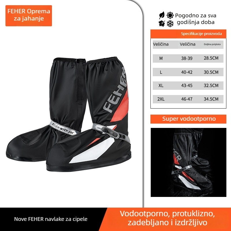 Feher Vodootporne cipele za motocikle i navlake za obuću, protuklizne kišne čizme, za muškarce i žene