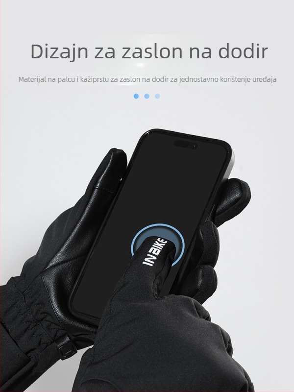 Inbike 3M Thinsulate vjetrootporne i tople rukavice za biciklizam, podstavljene pamučnim fleeceom, vodootporne, osjetljive na dodir, jesen-zima, unisex