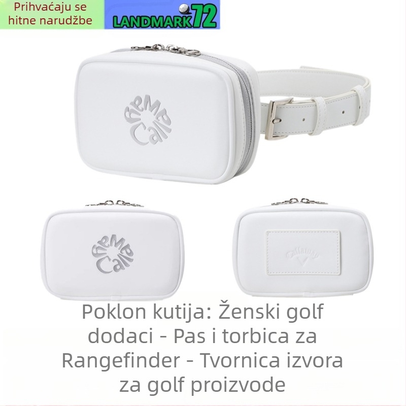 Golf torbica za struk s remenom, vodootporan PU materijal, može primiti najveći iPhone, pretinci za rangefinder i loptice