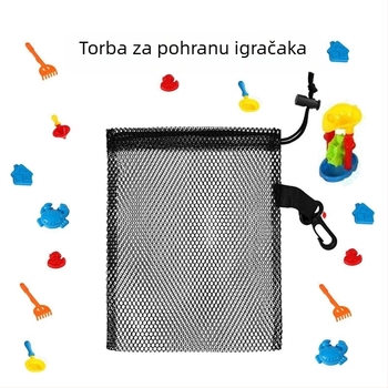 Poliesterska mrežasta torba sa šnúrkom za pohranu školjki — Peng Huiming, Bundle Pocket stil, sitotisak, logo otisnut