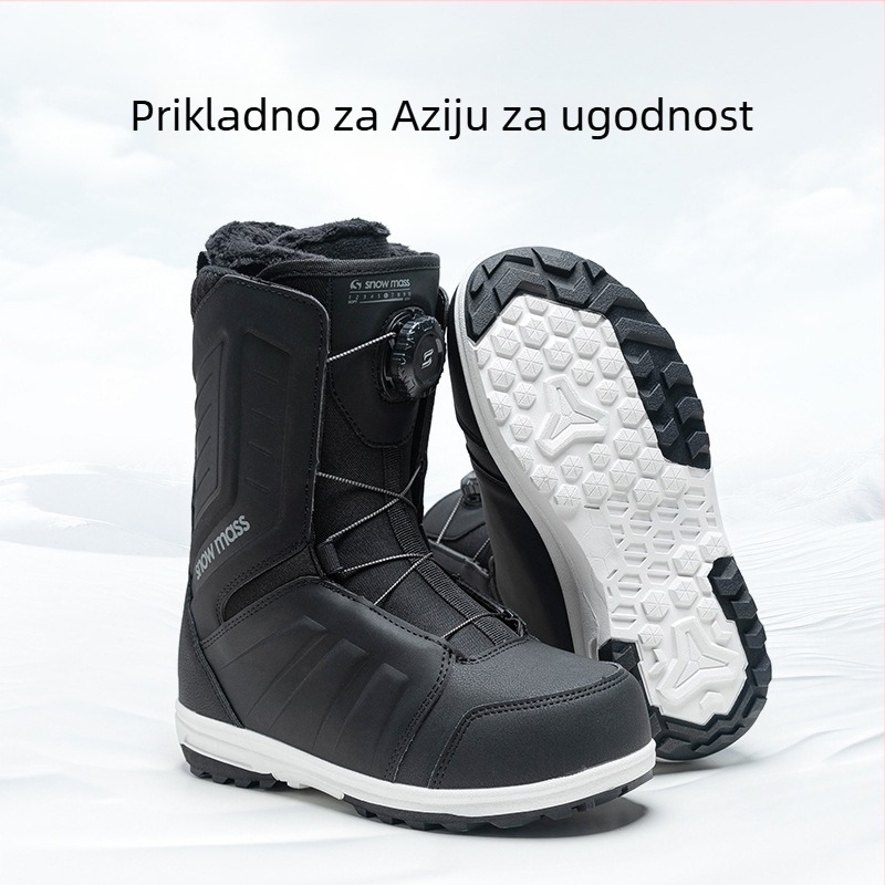 SNOWMASS snowboard cipele – kopča remena; gornji dio Pu + vodootporna tkanina; visina iznad 20 cm; gumeni potplat; EVA srednji potplat