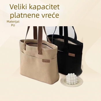 Unisex PU tote torba s platnenom podstavom, proljeće 2024