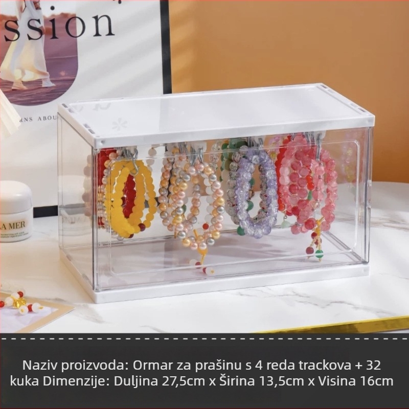 Plastična kutija za pohranu nakita - prašini otporna, otporno na vlagu, stolni prikazni nosač, 1 sloj, 2 kg