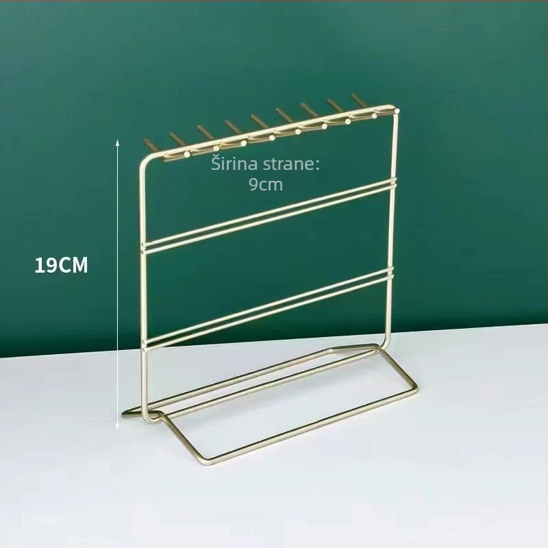 Stalak za nakit od željeza, nordijskog stila, izložbeni stalak za naušnice i ogrlice, sa 3 etaže, stolni