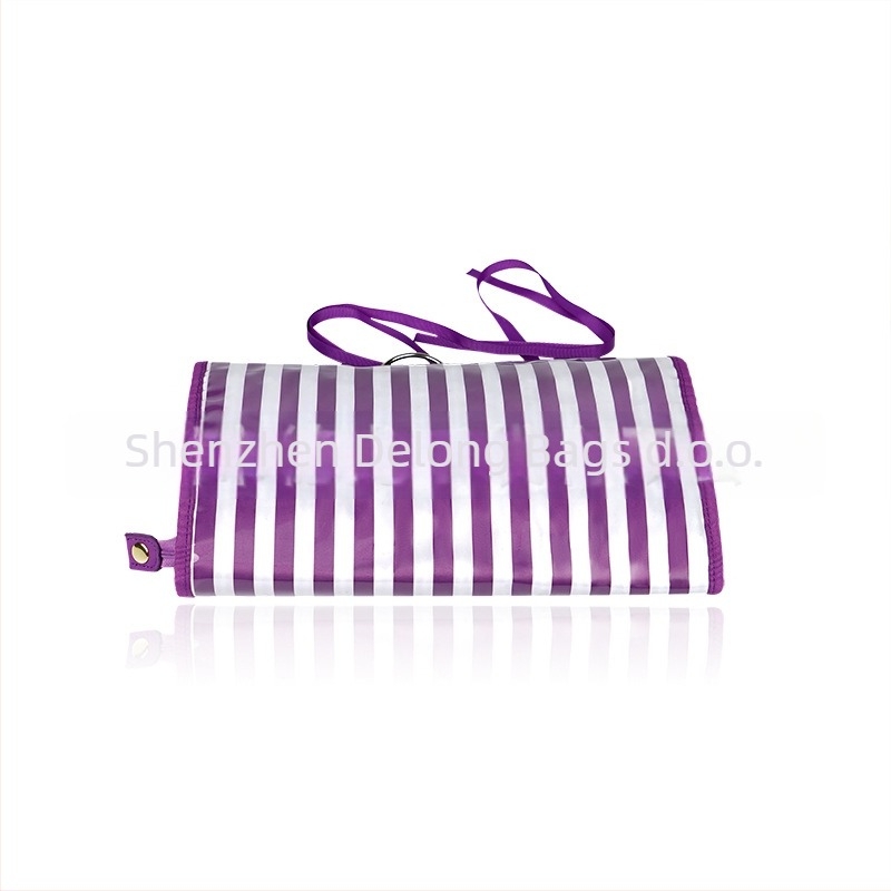 Torbica za nakit SN9597, poliester, torba za nakit u japanskom stilu, prugasti uzorak, meka