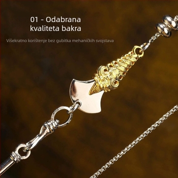 Ogrlica od bakra s elektroplatinskim biserima, univerzalni lanac, originalni dizajn, unisex