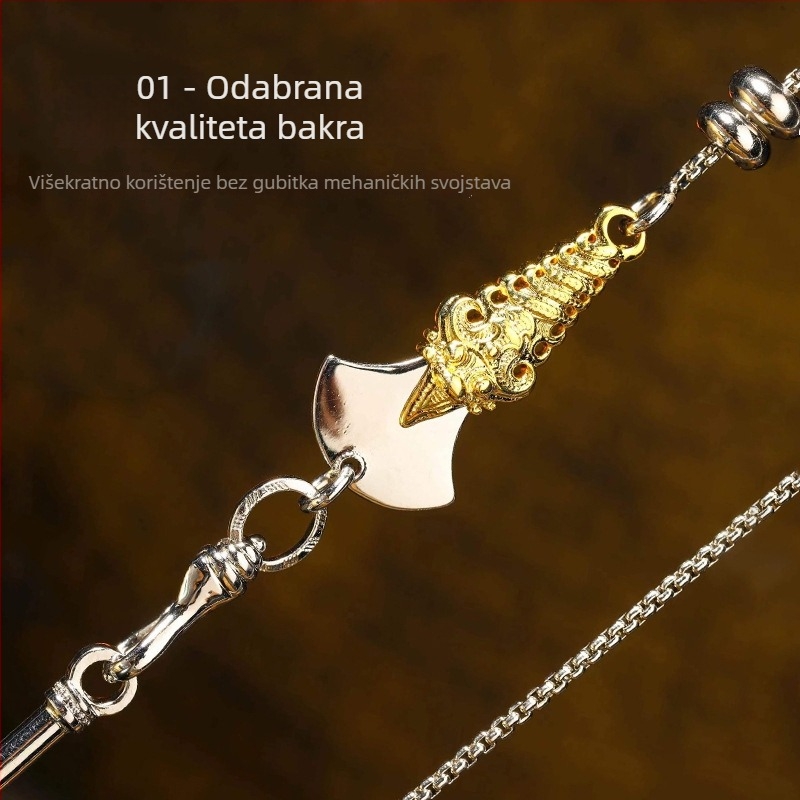 Ogrlica od bakra s elektroplatinskim biserima, univerzalni lanac, originalni dizajn, unisex