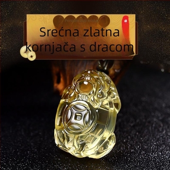 Ogrlica s privjeskom drakove kornjače od 18K zlata, kukuruzni lanac, unisex, geometrijski dizajn, podrijetlo Jinhua