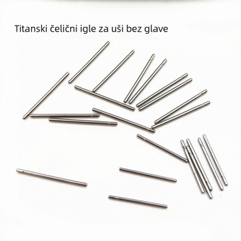 316L nehrđajući čelik, ušna igla bez glave, ravna, s jednom udubljenom i jednim utorom, DIY dodaci za nakit
