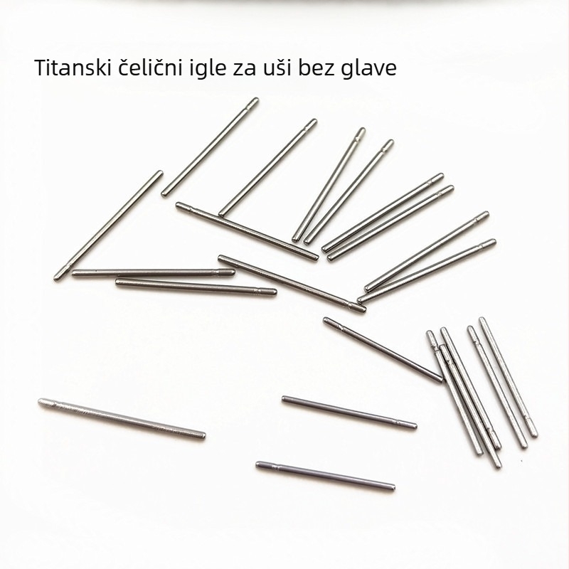 316L nehrđajući čelik, ušna igla bez glave, ravna, s jednom udubljenom i jednim utorom, DIY dodaci za nakit