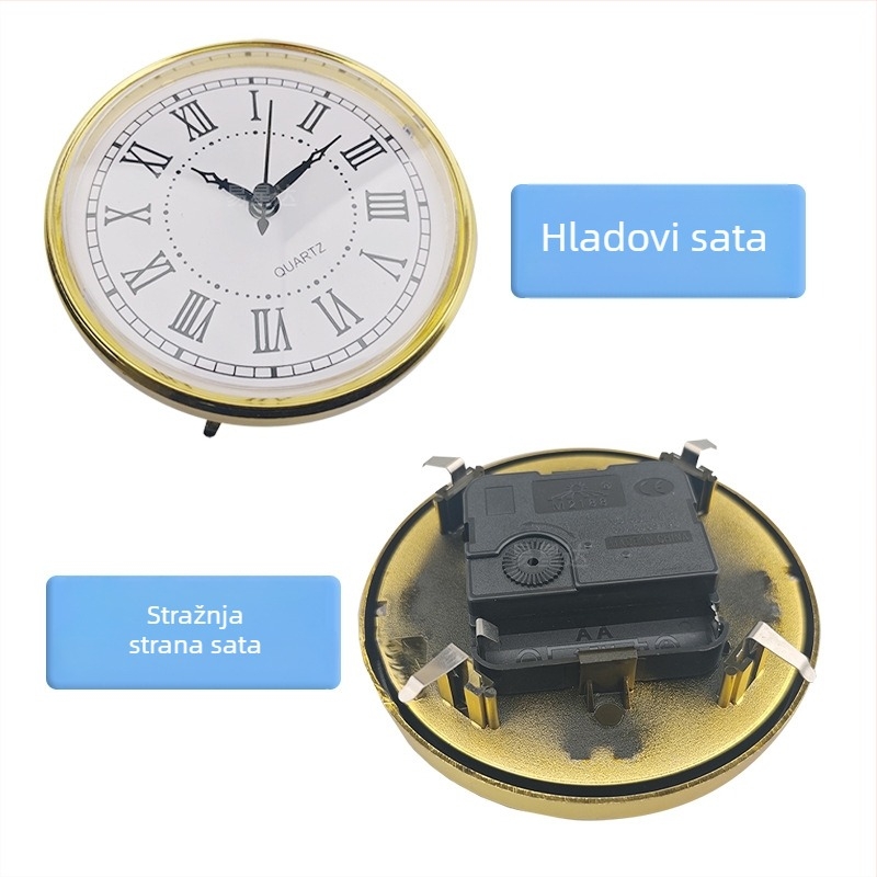 Kvarcni umetak za sat - plastično kućište, kvarcni pogon, moderni minimalistički stil
