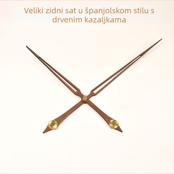 Stenski sat od masivnog drva s velikim kazaljkama, moderan nordijski dizajn, kvarcni mehanizam; Pakiranje: 50 kom.; Tisak logotipa: OK; Uvoz: Ne